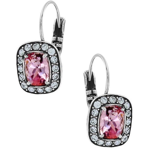 NWT New Brighton Reina Leverback Earrings Silver-Pink Women Jewelry Retired Rare
